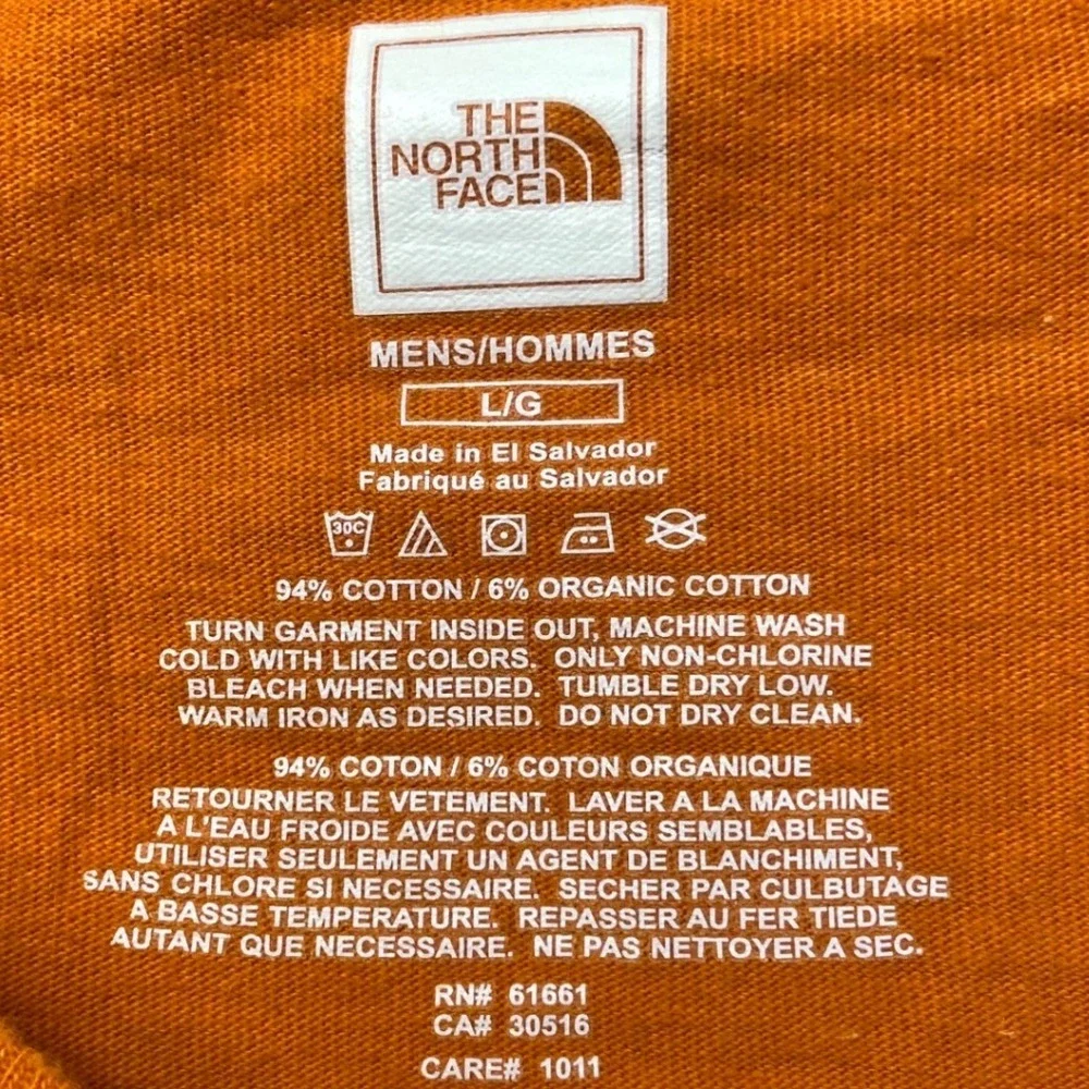 The North Face‎ T-Shirt Mens Large Orange Excellent Bigfoot Camo Graphic Tee